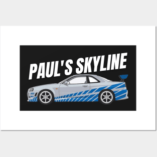 Skyline R34 GTR Fast and furious Posters and Art